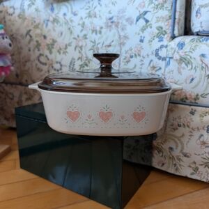 Vtg 2 L Forever Yours Casserole Dish